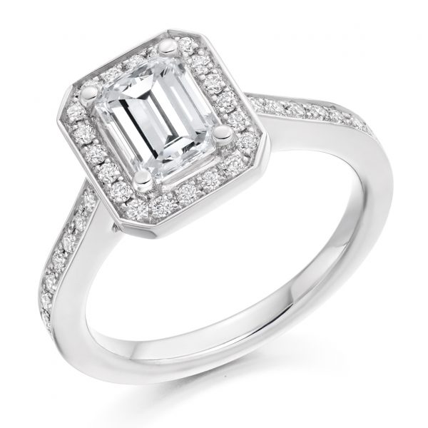 Emerald Cut Diamond Halo Ring