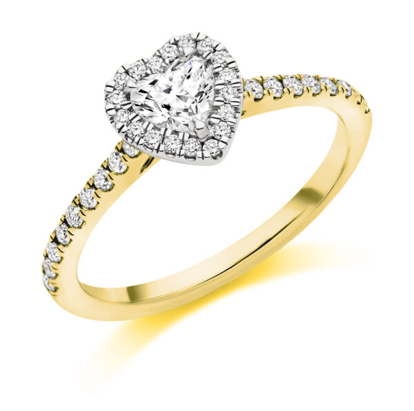Heart Shaped Diamond Halo Ring