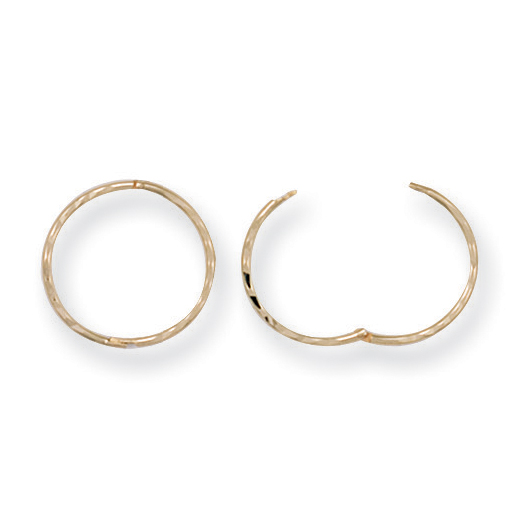 Diamond Cut 9ct Gold Sleeper Earrings 14mm