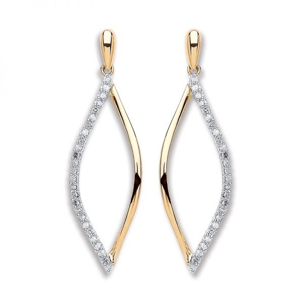 9ct Yellow Gold Diamond Fancy Drops