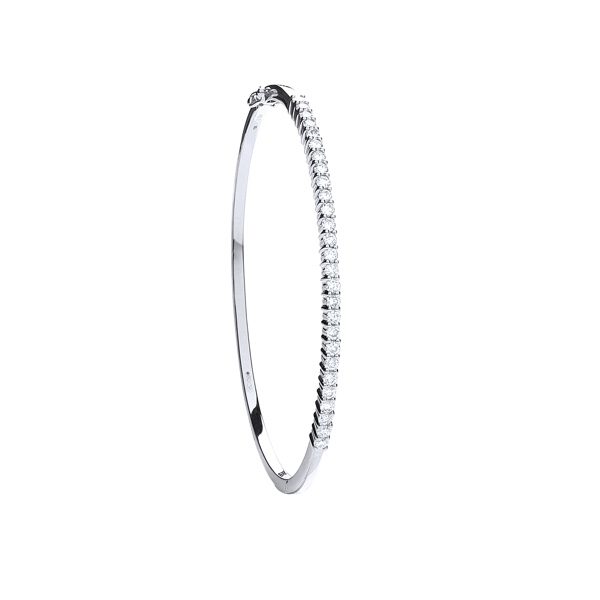 18 carat white gold diamond bangle