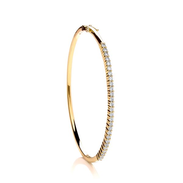 18 carat yellow gold diamond bangle