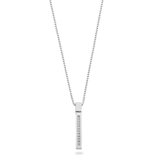 Brilliant Cut Channel Set Bar Pendant