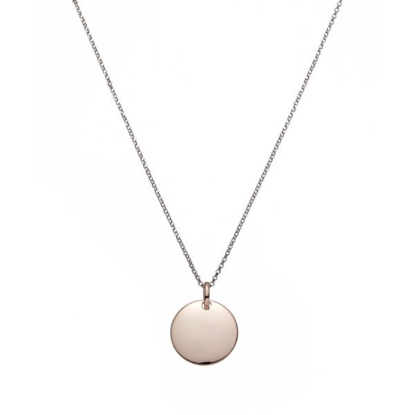 Silver Rose Circle Pendant And Chain
