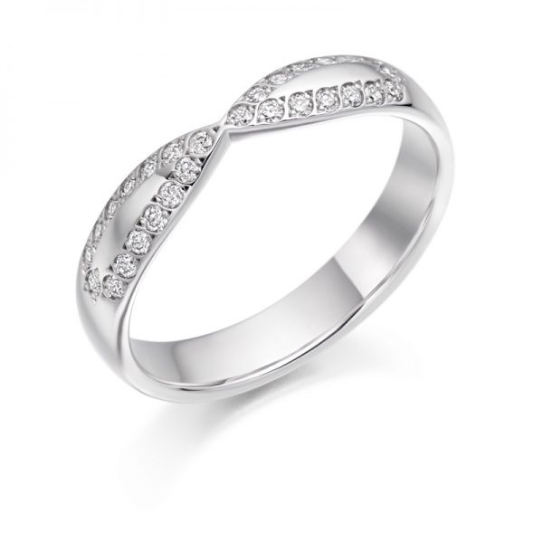Curved Shaped Diamond Wedding Ring