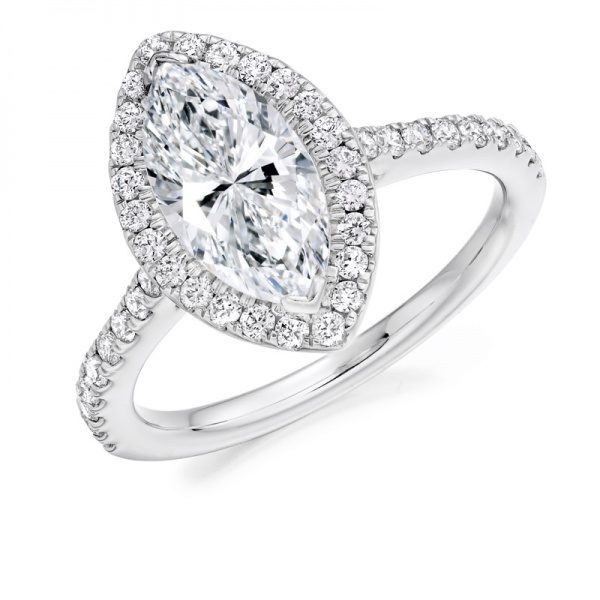 Marquise Diamond Halo Ring