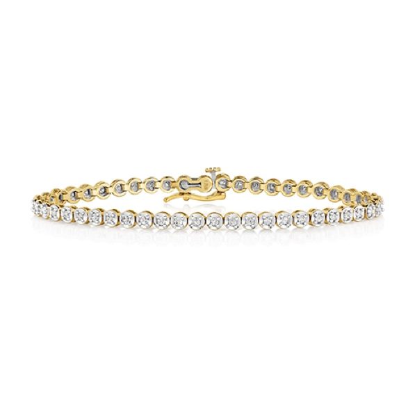 9ct Gold Diamond Line Bracelet 1.00cts