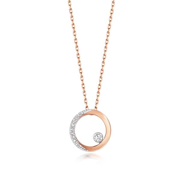9ct Rose Gold Moon And Stars Pendant