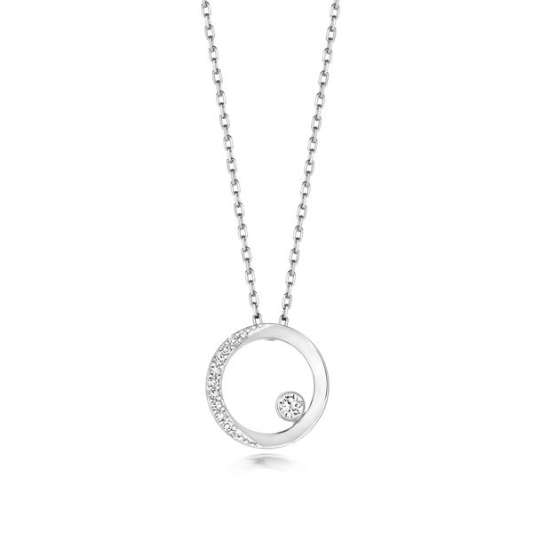 9ct Gold Moon And Stars Diamond Pendant