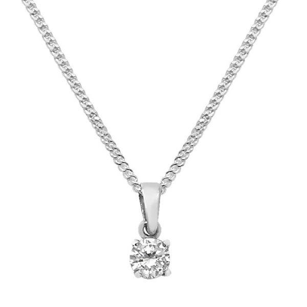 Sterling Silver Necklace Cubic Zirconia
