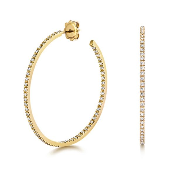 18ct Yellow Gold Diamond Hoops 1.10cts