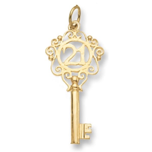 9 carat yellow gold 21 key pendant