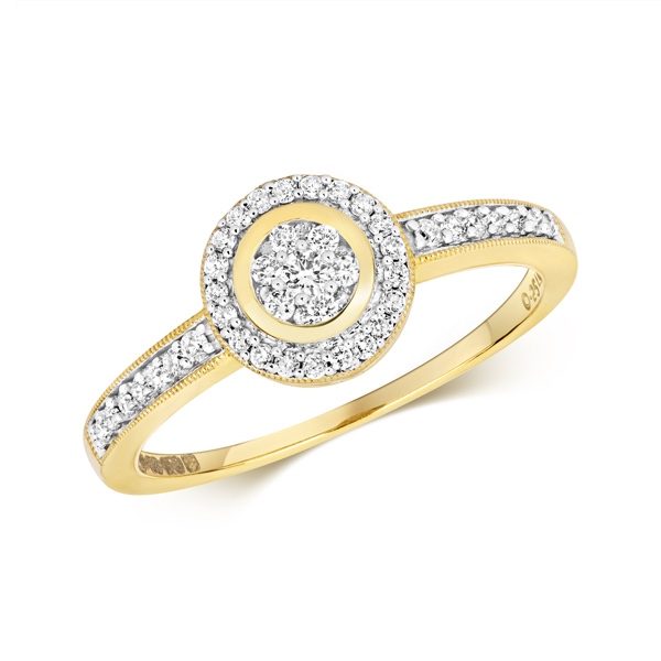 9ct Gold Multi Stone Diamond Ring