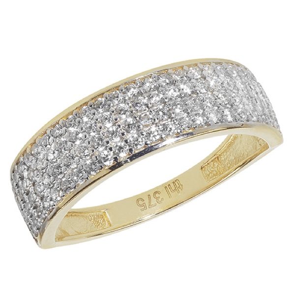 9 Carat Yellow Gold Cubic Zirconia Set Ring