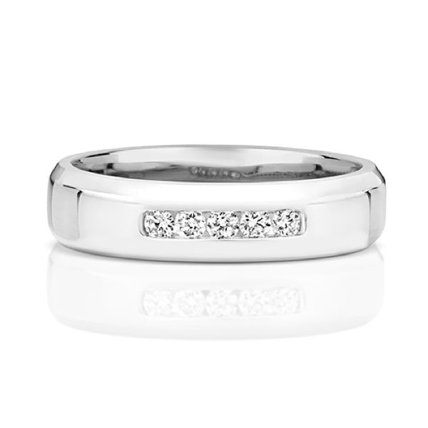 9ct White Gold Diamond Wedding Ring