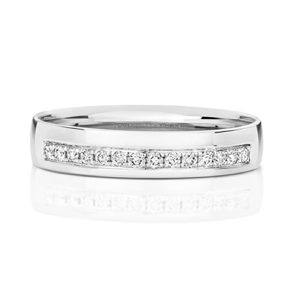 9ct Gold Diamond Wedding Ring Grain Set