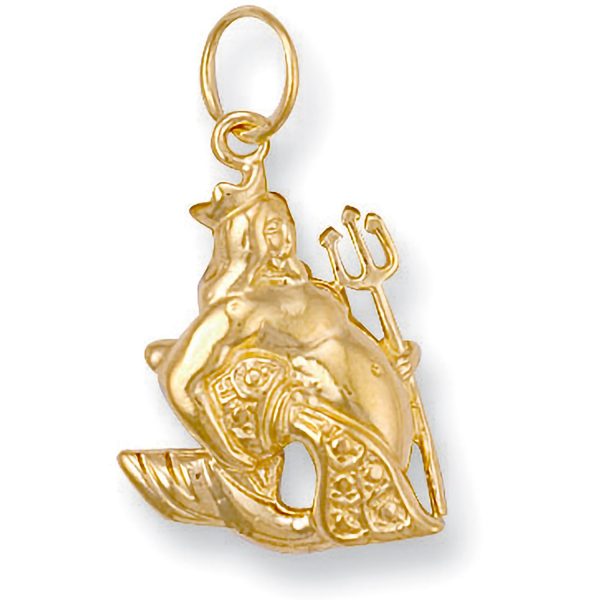 9 carat gold aquarius sign pendant
