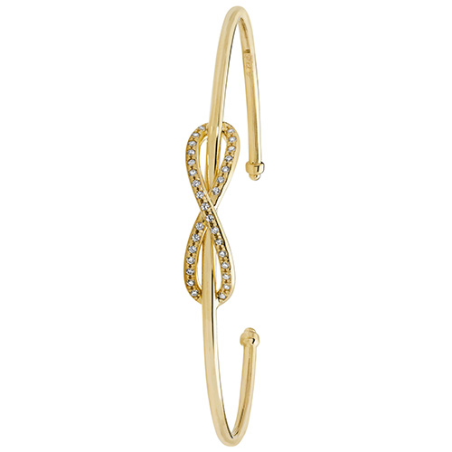 9ct yellow gold cubic zirconia bangle