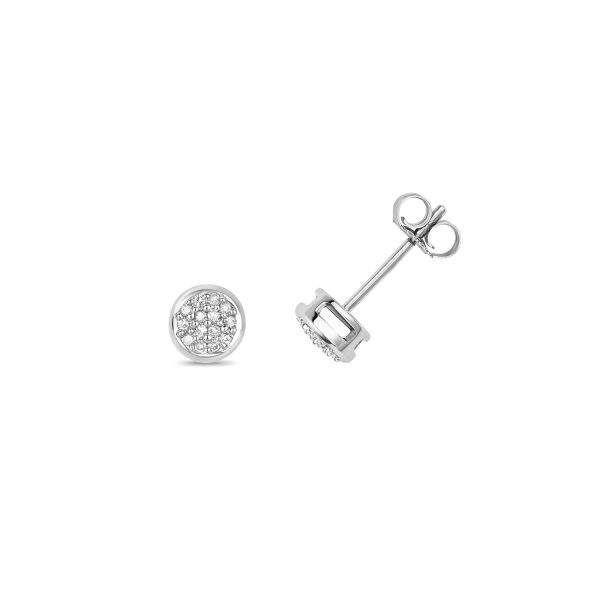 9 carat white gold diamond earrings