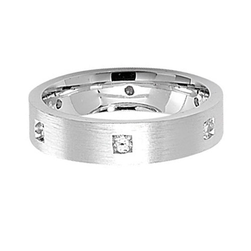 Silver 5mm Satin Finish Wedding ring