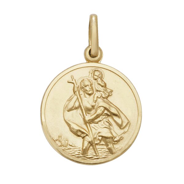 9ct Gold St Christopher Pendant 22mm
