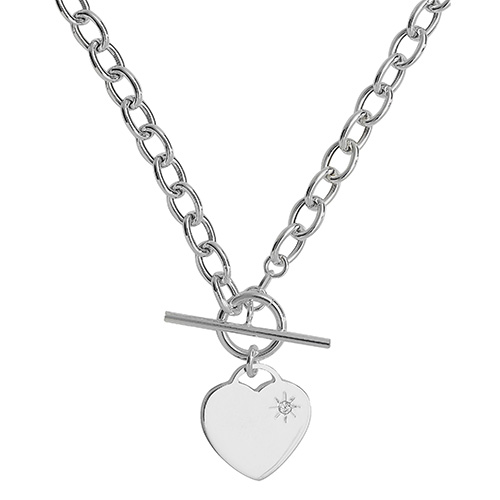 Silver Ladies T-Bar Necklet