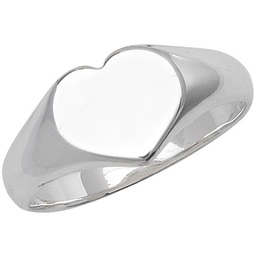 Silver Heart Shape Kids Silver Ring
