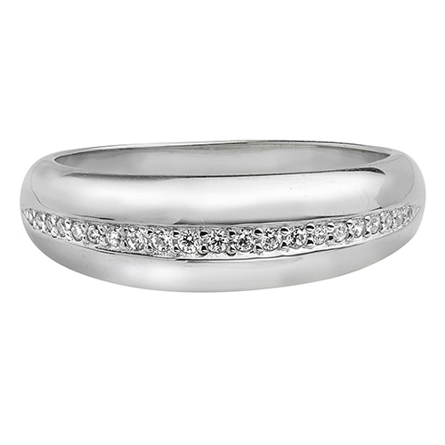 Silver Cubic Zirconia Set Wedding Ring