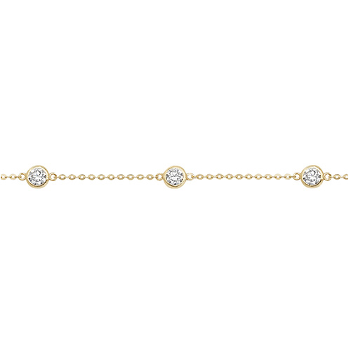 9ct yellow gold ladies cubic zirconia bracelet