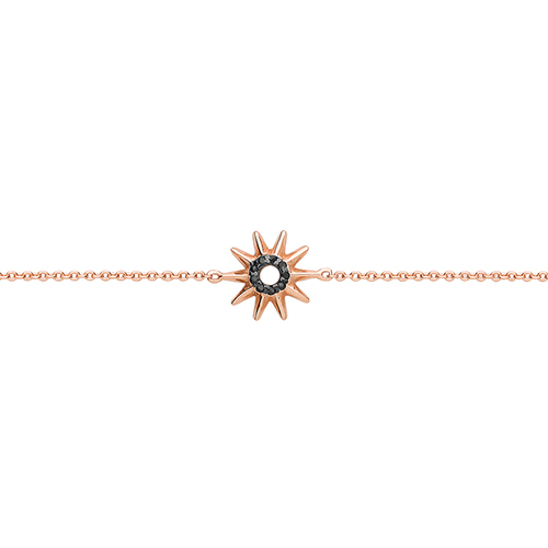Silver Rose Gold Plated CZ Sun Bracelet