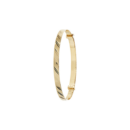 9 carat yellow gold 3mm expandable baby bangle