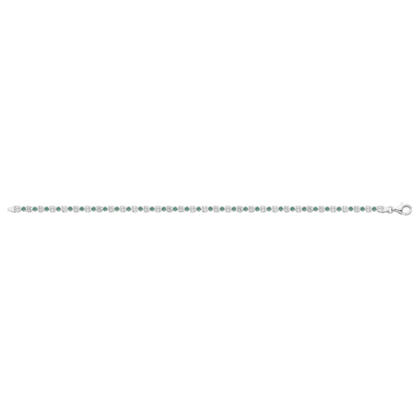 sterling silver green cz tennis bracelet