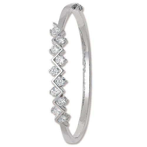 silver cz fancy bangle