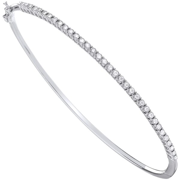 9 carat white gold diamond bangle