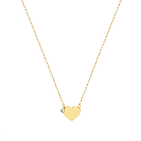 9ct Gold Heart CZ Necklace