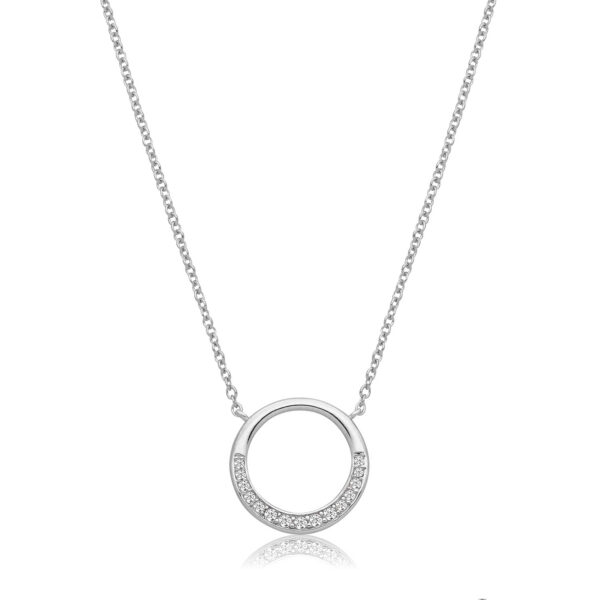 Silver Halo Pendant And Chain