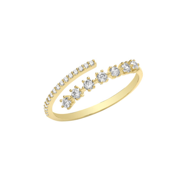9 carat yellow gold cubic zirconia wrap ring