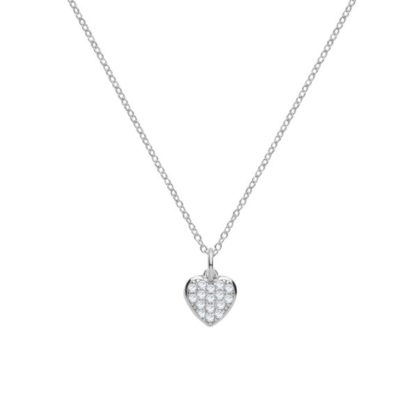 Silver CZ Heart Pendant