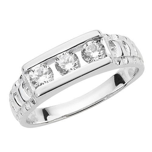 sterling silver 3 cz ring