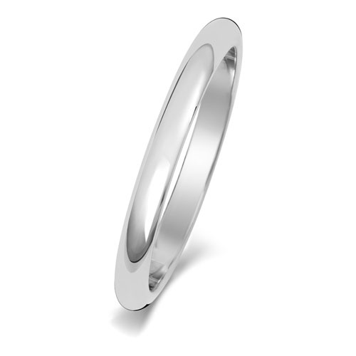 2mm D Shape Wedding Band
