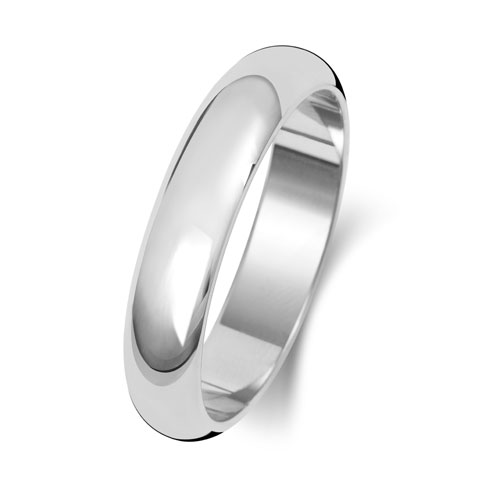 4mm D Shape Wedding Band