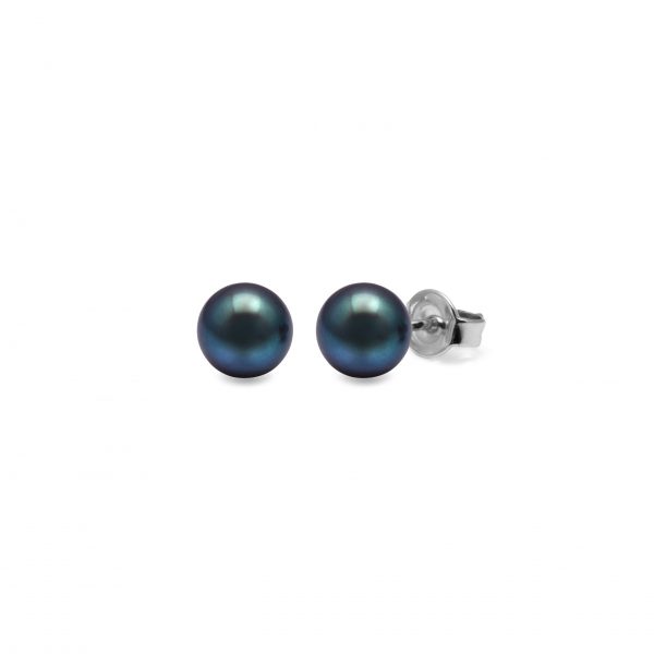 Stud Earrings Freshwater Pearl Black