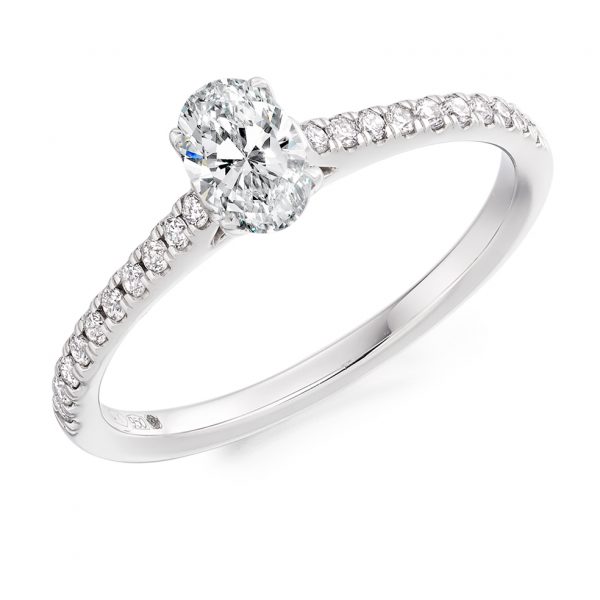 diamond oval fancy shoulders ring