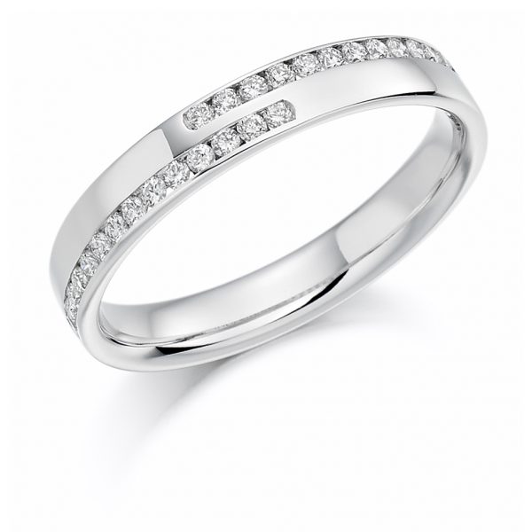 platinum diamond band double row