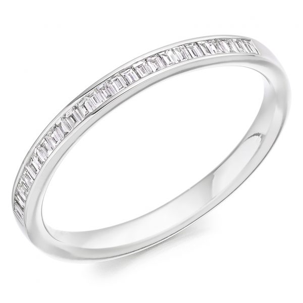 18 carat white gold diamond wedding band