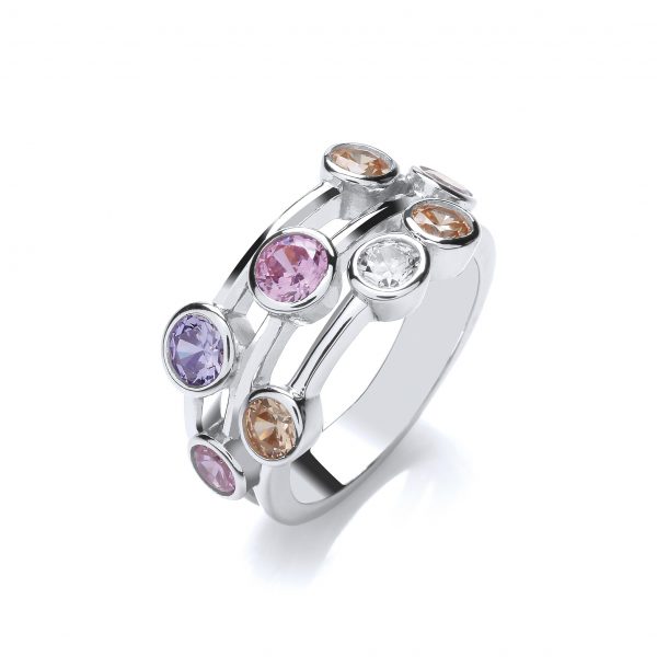 sterling silver coloured cz ring