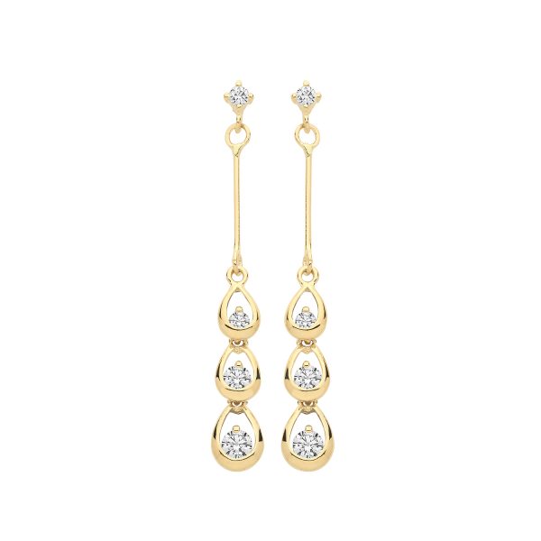 9 carat yellow gold drop earrings