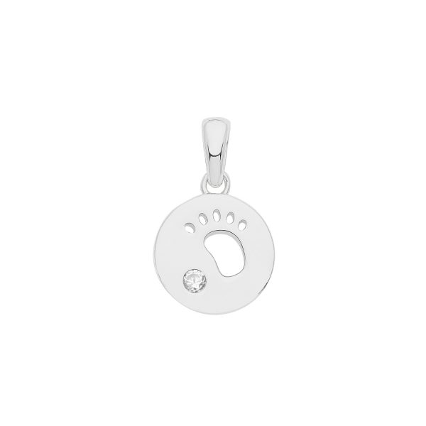 silver christening pendant