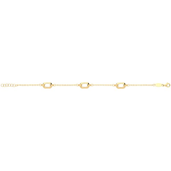9 carat yellow gold hexagon bracelet