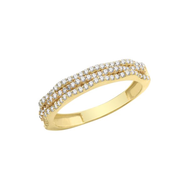 9 carat yellow gold cz ring
